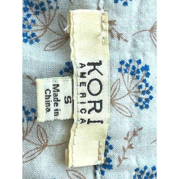 Kori America Peasant Popover V Neck Long Sleeve Shirt Small Cottagecore Coquette - Picture 5 of 8